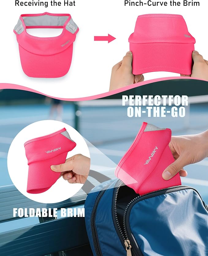 Sports Sun Visor Hats for Women Men Lightweight Breathable Cooling Stretchy - Image 4