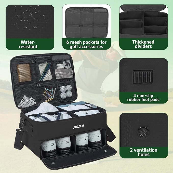 ANILD Golf Trunk Organizer, 2 Layer Golf Storage Case - Image 4