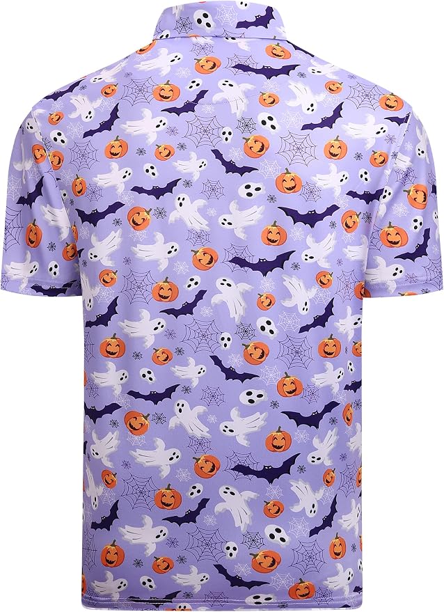 Esabel.C Golf Shirts for Men Dry Fit Performance Short Sleeve Print Moisture - Image 2
