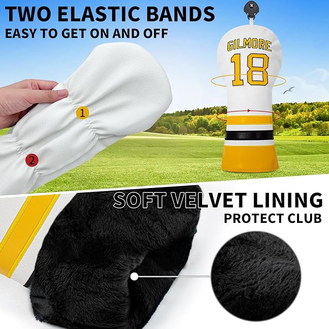 Golf Headcovers Golf Club Headcovers Sports Style Number 18 Premium Leather - Image 3