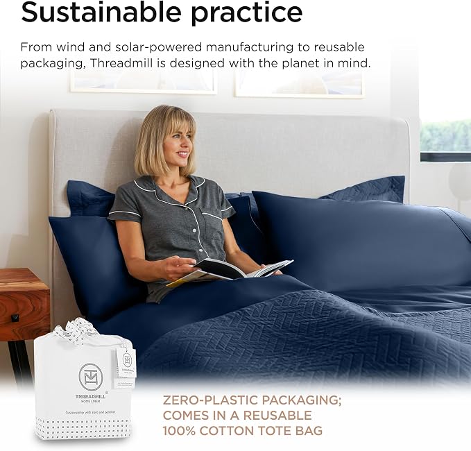 Threadmill Luxury 800 Thread Count Twin 100% Cotton Sheets - Image 7