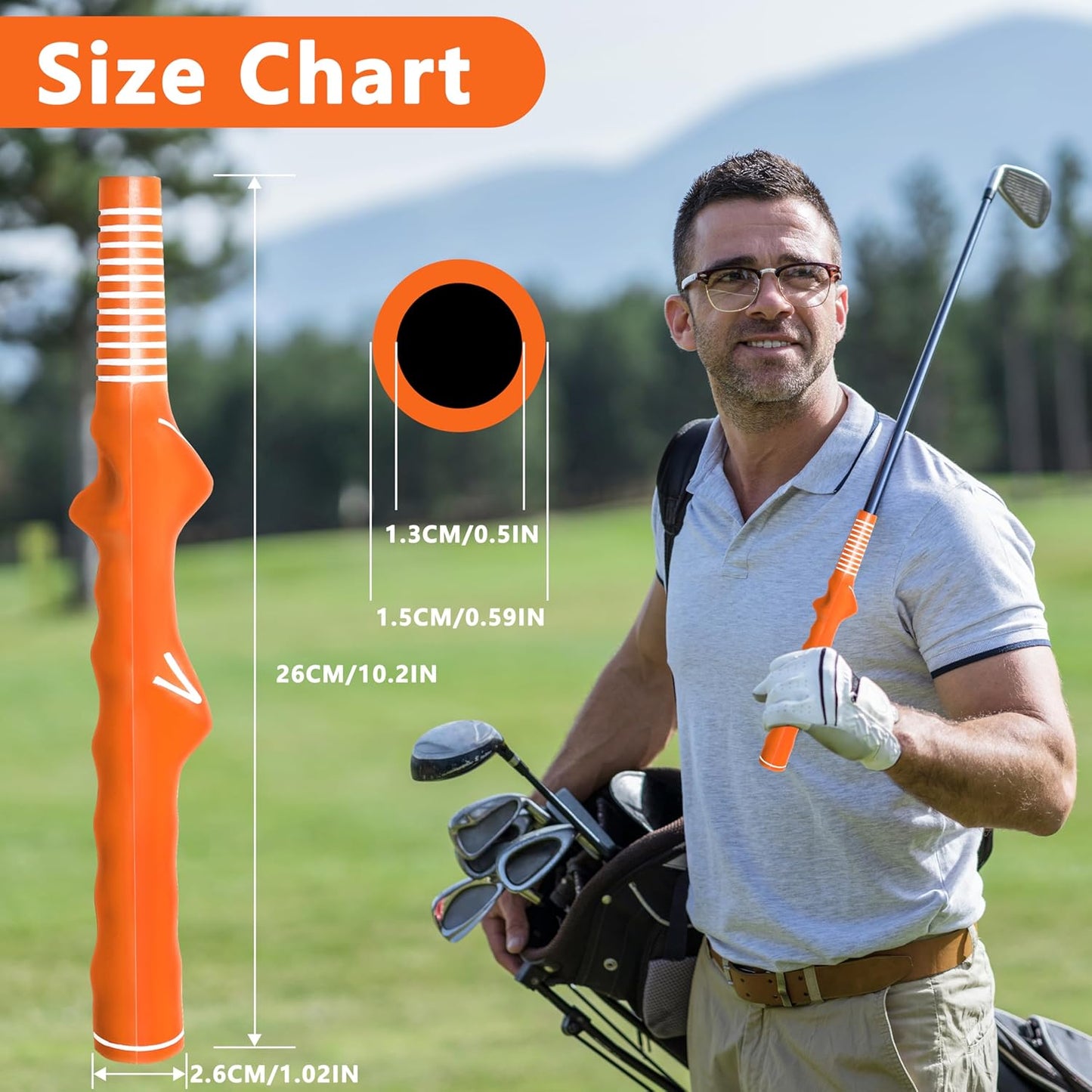 1 Pcs Right-Hand Golf Training Grip:Club,Rubber Swing Grip Trainer,Golf Accessories for Adults,Beginners,All Levels.Improvement Tool for Proper Hand Placement.