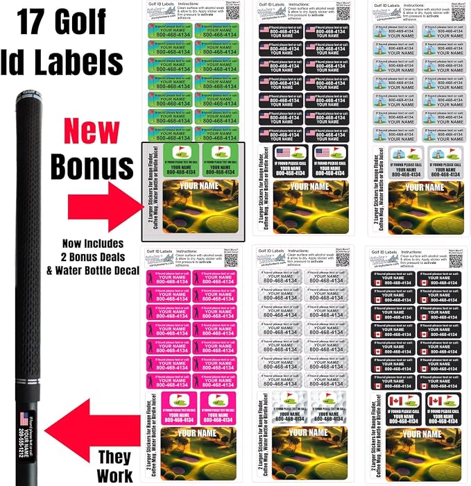 Golf Club Stickers Set of 17| Golf Gift - Image 3