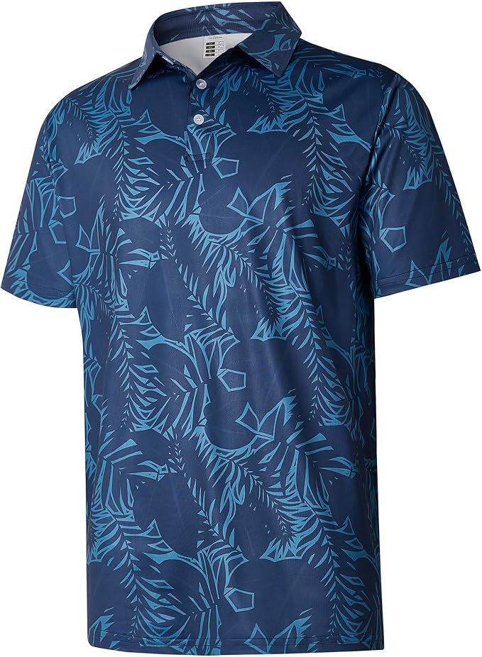 zeetoo Men's Polo Shirts Hawaiian Golf Polos Shirts Short Sleeve Performance by zeetoo