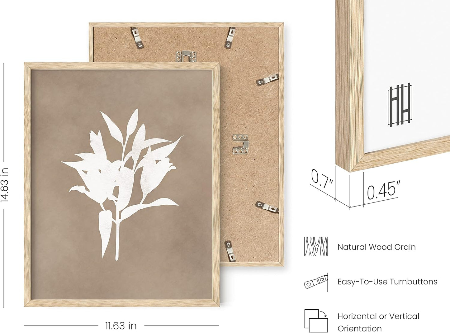 HAUS AND HUES Floral Wall Art - Set of 4 Plant Posters for Wall Vintage Botanical Prints, Flower Pictures for Room Aesthetic, Vintage Art Prints Flower Wall Art (Beige Frame, 11x14)