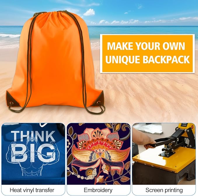 KUUQA 25Pcs Orange Drawstring Bags - Image 3