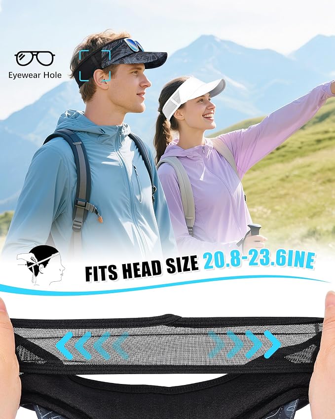 Sports Sun Visor Hats for Women Men Lightweight Breathable Cooling Stretchy - Image 6