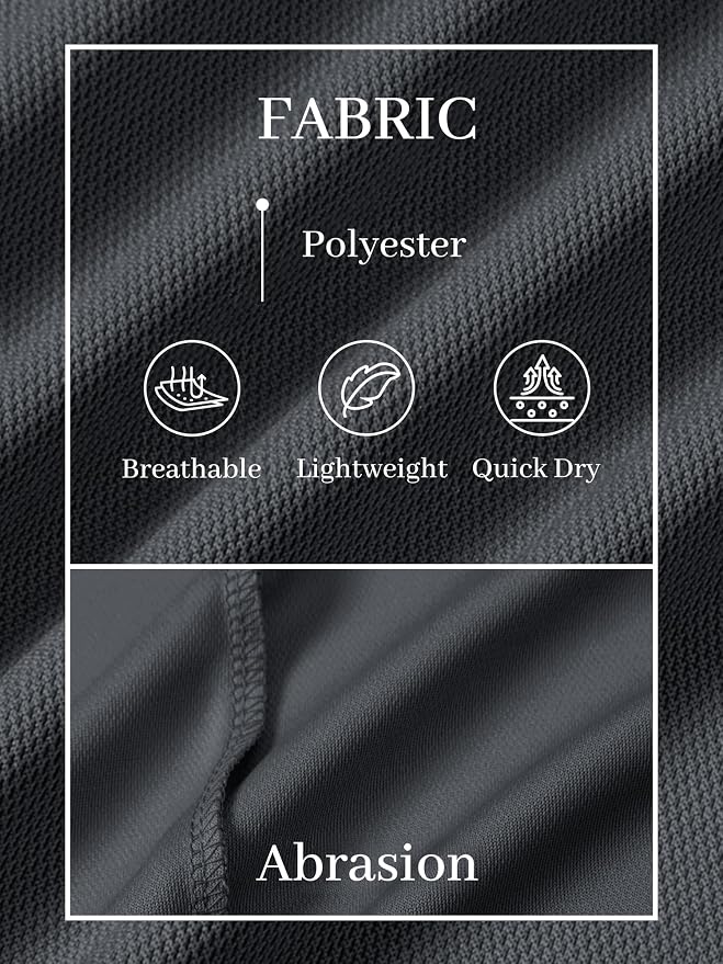 TACVASEN Mens Polo Shirts Short Sleeve Dry Fit Performance Breathable Golf Shirt - Image 6