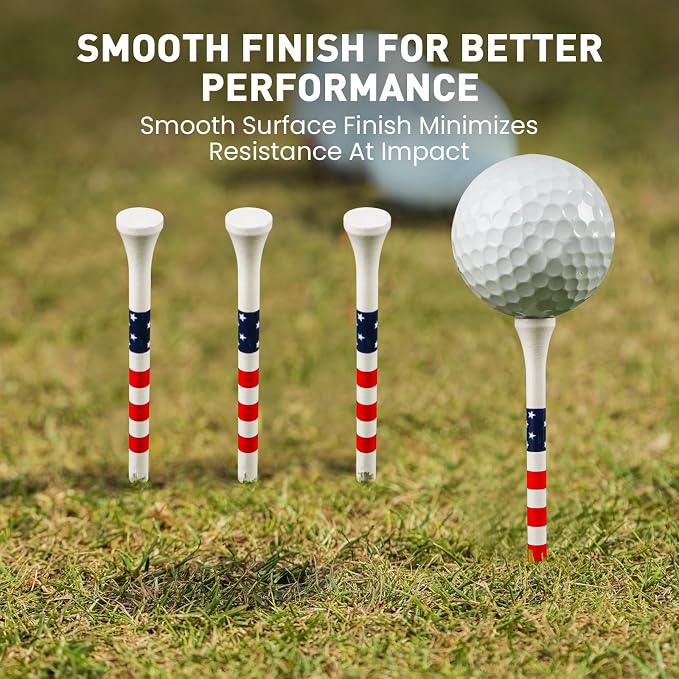 FINGER TEN Golf Tees Wood 3 1/4 2 3/4 Inch Value 50/120 Count, Durable Tees - Image 5