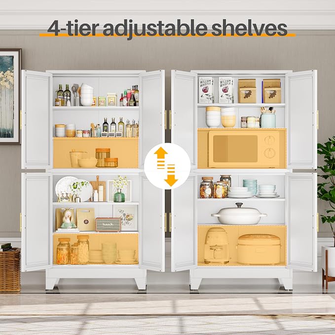 75" H Tall Kitchen Pantry Cabinet, Pantry Storage - Image 5