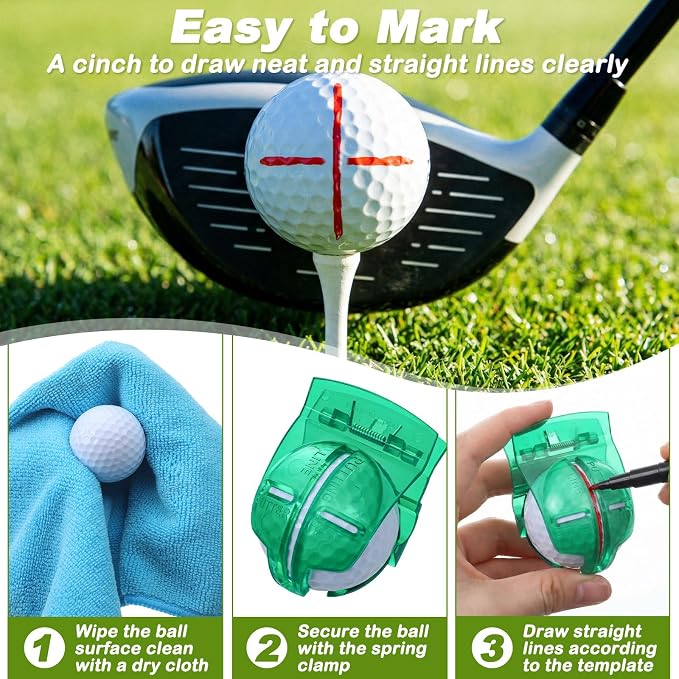 Outus 2 Pack Golf Ball Line Marker Tool Marking Putting Alignment Tool Impact - Image 3