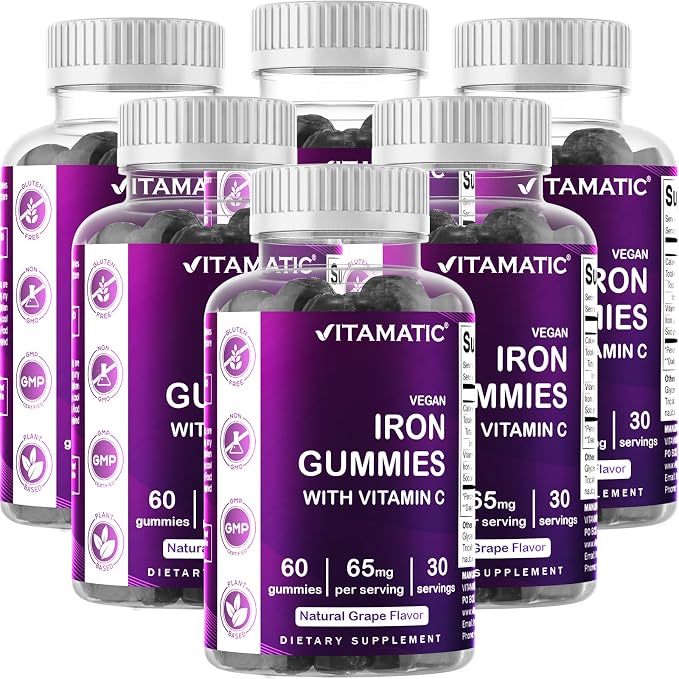 Vitamatic Iron 65 mg Gummies Supplement by Vitamatic