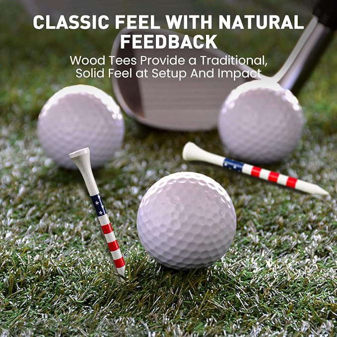 FINGER TEN Golf Tees Wood 3 1/4 2 3/4 Inch Value 50/120 Count, Durable Tees - Image 4