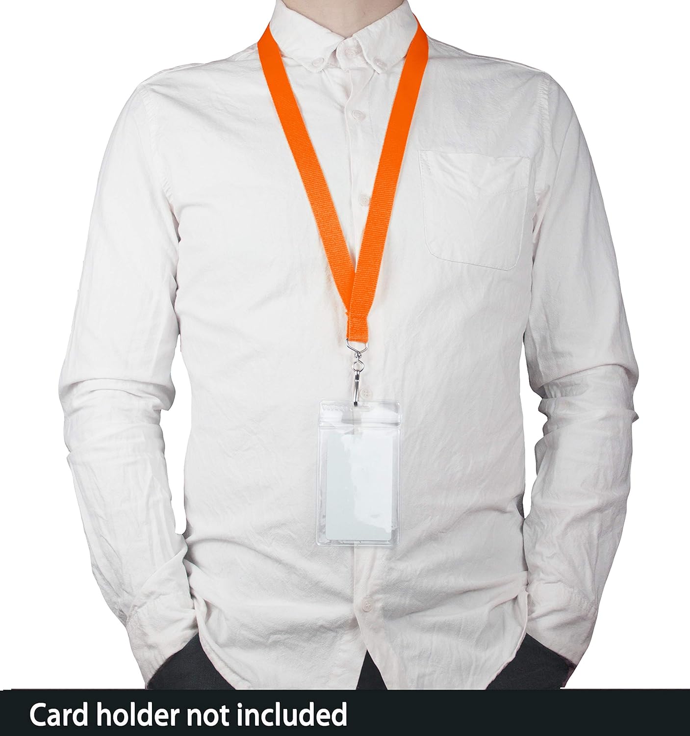 12 Pack Breakaway Lanyards Durable Neck Straps for Schools, Office, Cruise, Orange