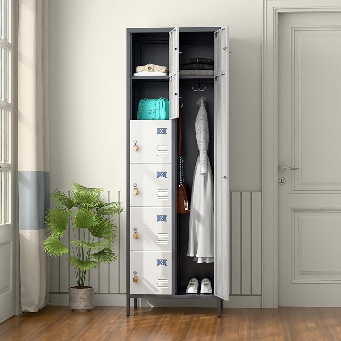 METAN Metal Locker for School Office Gym Bedroom, 8 Doors Steel Storage Locker - Image 2