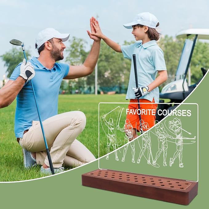 Light Up Golf Pencil Display Case, Wooden Acrylic Accessories - Image 6