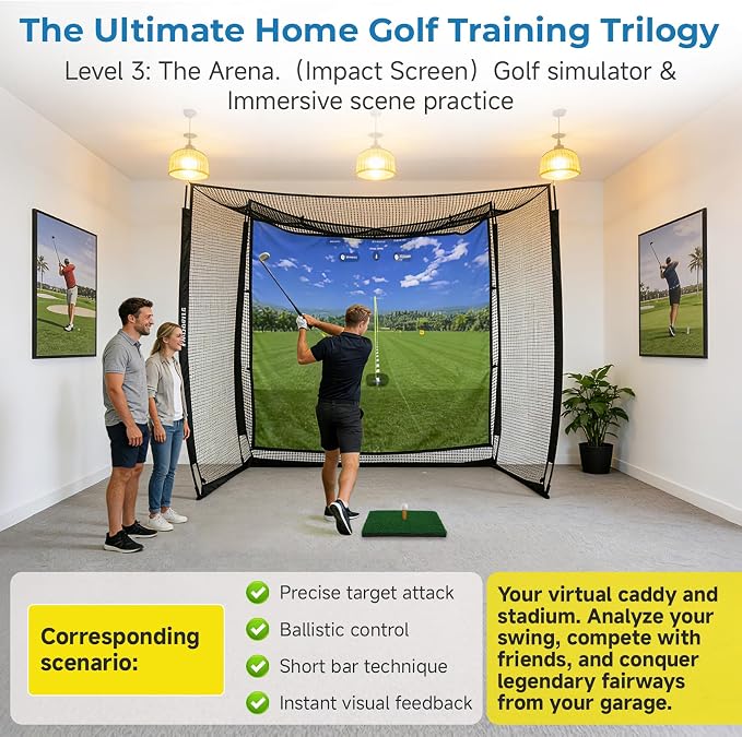10x8 ft Golf Practice Hitting Net Cage Enclosure - Image 4
