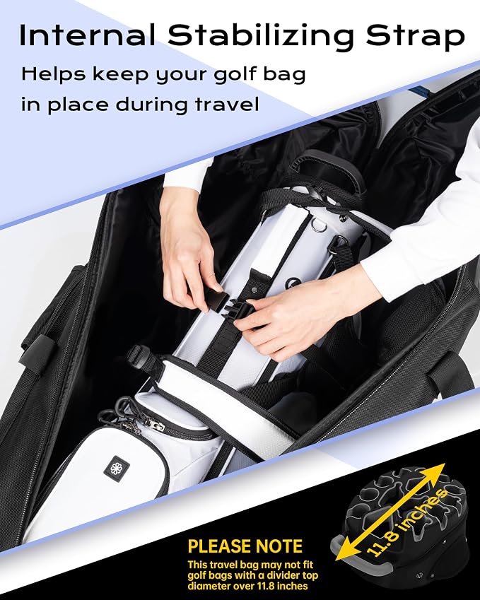 Golf Travel Bag with Hard Shell ABS Top - Image 7