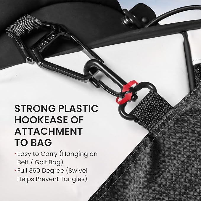 Golf Bag Accessories Valuables Pouch Bags Multi Pocket Zipper Hook - Image 5