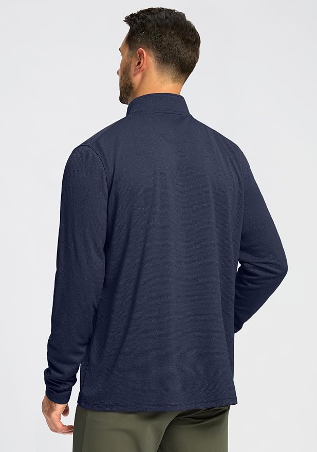 Obla Golf Quarter Zip Pullover for Men Mock Neck Sweatshirt Lightweight Sun - Image 3
