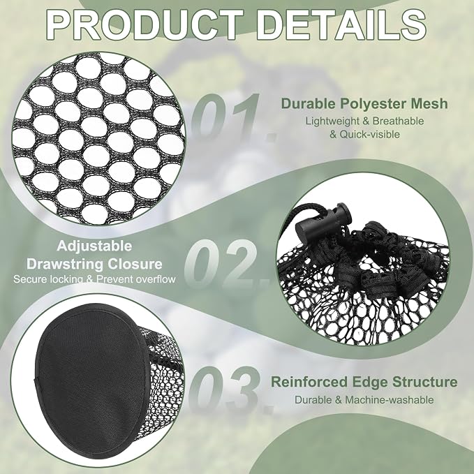 Golf Ball Storage Bag Nylon Mesh Golf Pouch - Image 3