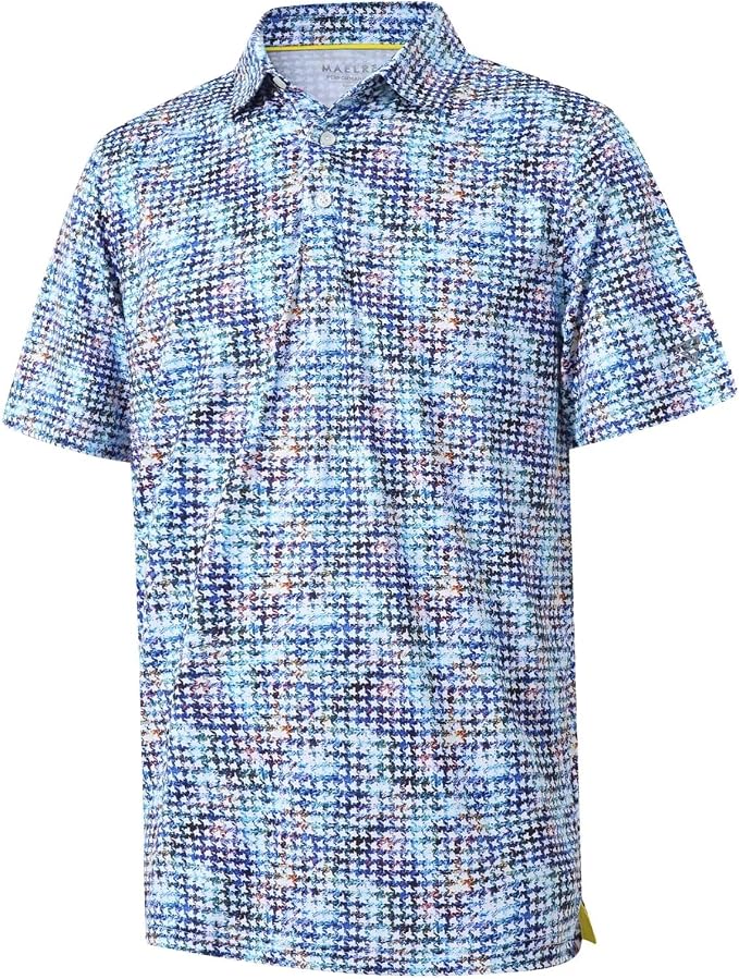 Golf Shirts for Men Dry Fit Short Sleeve Print Performance Moisture Wicking by MAELREG