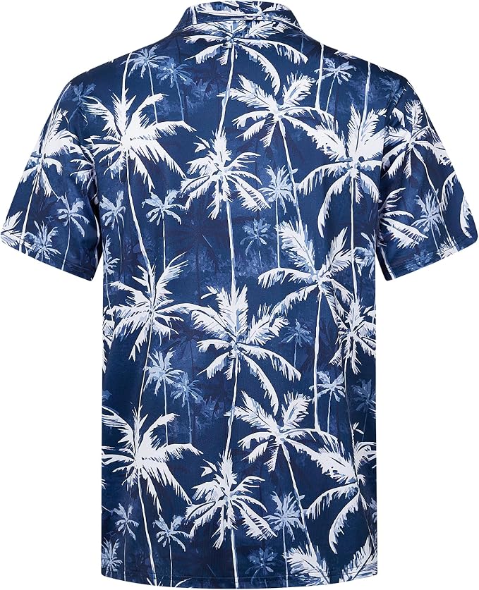 zeetoo Men's Polo Shirts Hawaiian Golf Polos Shirts Short Sleeve Performance - Image 2