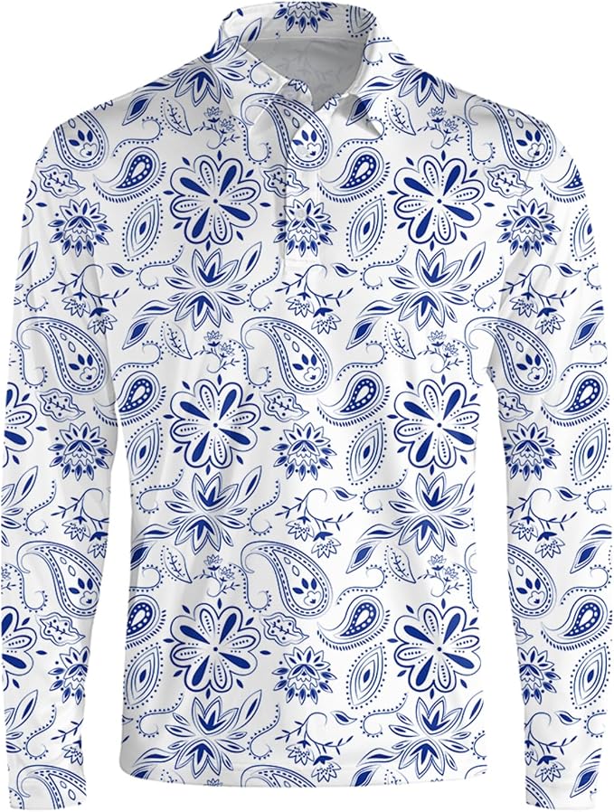 Men's Long Sleeve Golf Shirt Quick Dry 3 Button Work Fishing Outdoor Casual - Image 3