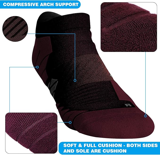 Hylaea No Show Running Athletic Anti-Blister Wicking Coolmax Socks, Seamless - Image 5