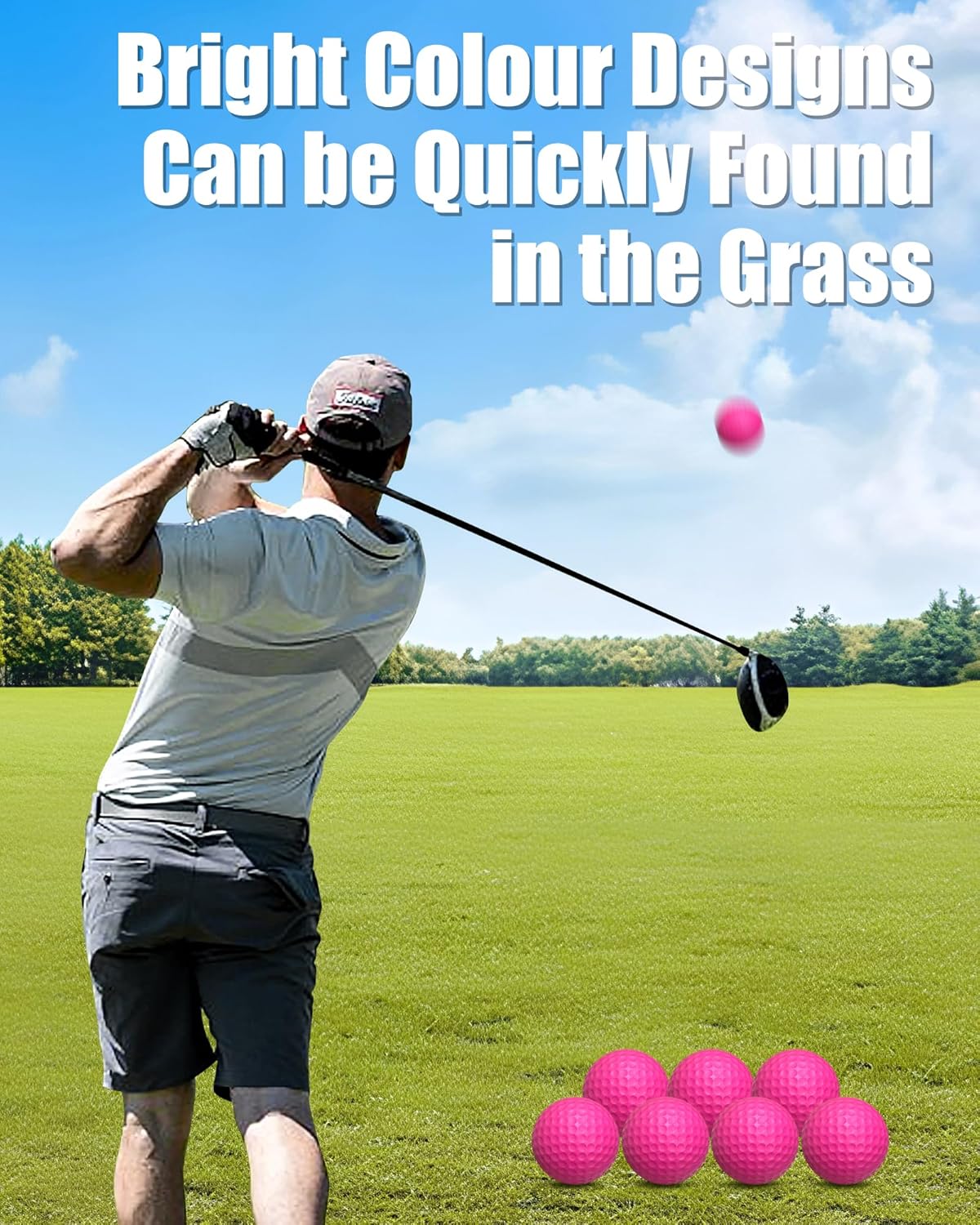 24 Pack Foam Golf Practice Balls,Practice Golf Balls for Backyard,Realistic Feel and Limited Flight Soft Golf Balls for Indoor or Outdoor Training