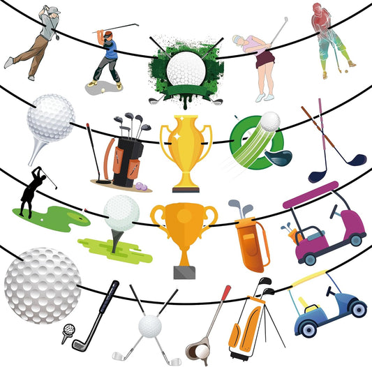 3 Pack Golf Themed Banner Party Supplies Decorations-Sport Themed Birthday Baby Shower Green Golf Ball Carts Party Favors Gifts