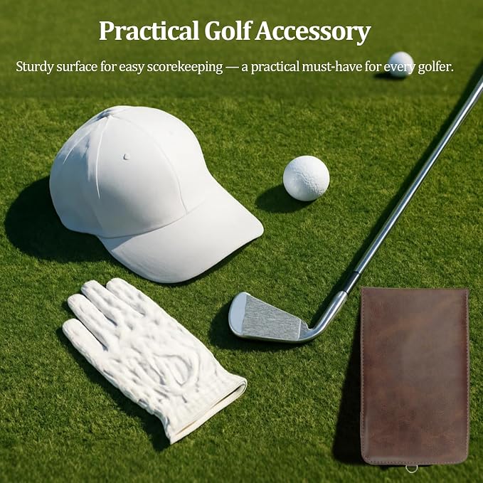 Leather Golf Scorecard Holder, Score Card Holder Golf, Yardage Book Cover - Image 3