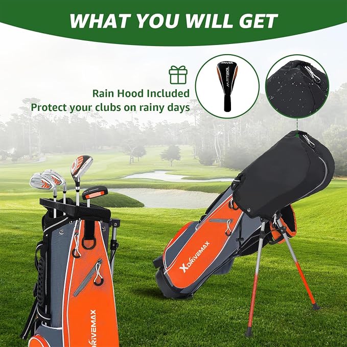 5/6 Pieces Kids Golf Club Set, Junior Golf Club Set Ages 4-12 Includes Stand Bag - Image 5