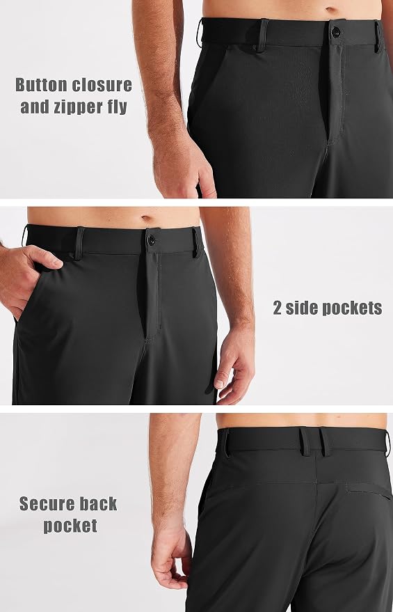 Libin Men's Golf Pants Joggers Lightweight 3 Pockets Slim Fit Soft Stretchy - Image 4