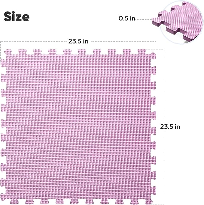 Home Gym Mat, Puzzle Exercise Mat, EVA Interlocking Foam Floor Tiles - Image 2