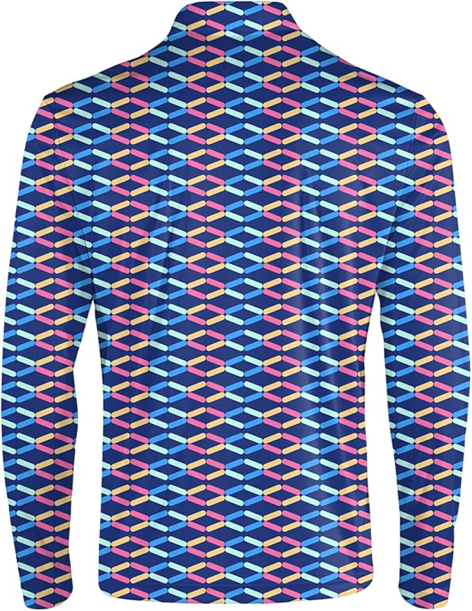 Men's Long Sleeve Golf Shirt Quick Dry 3 Button Work Fishing Outdoor Casual - Image 4