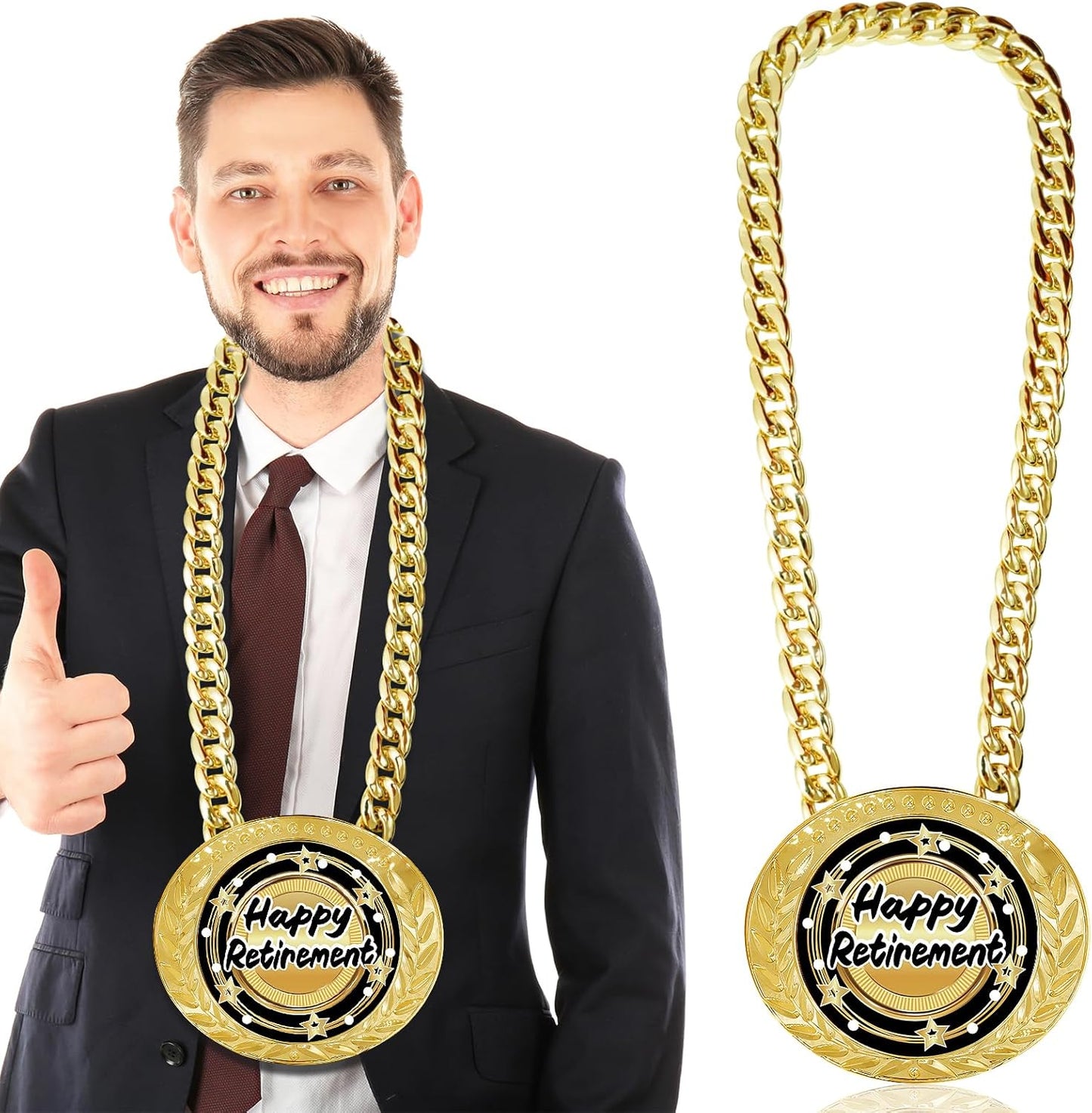 Happy Retirement Gifts for Men Women, 5.9" Retirement Medal, Going Away, Goodbye, Farewell Gifts for Coworkers Colleague Boss Employee Teacher Nurse - Coworker Leaving Gifts for Women Men