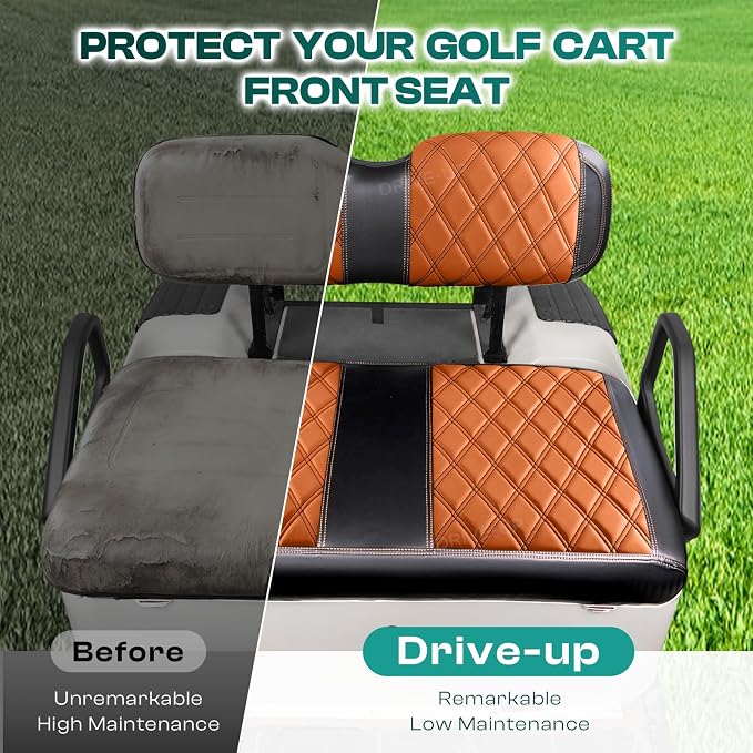 Drive-up Golf Cart Diamond Seat Covers, Wipe Clean PVC - Image 5
