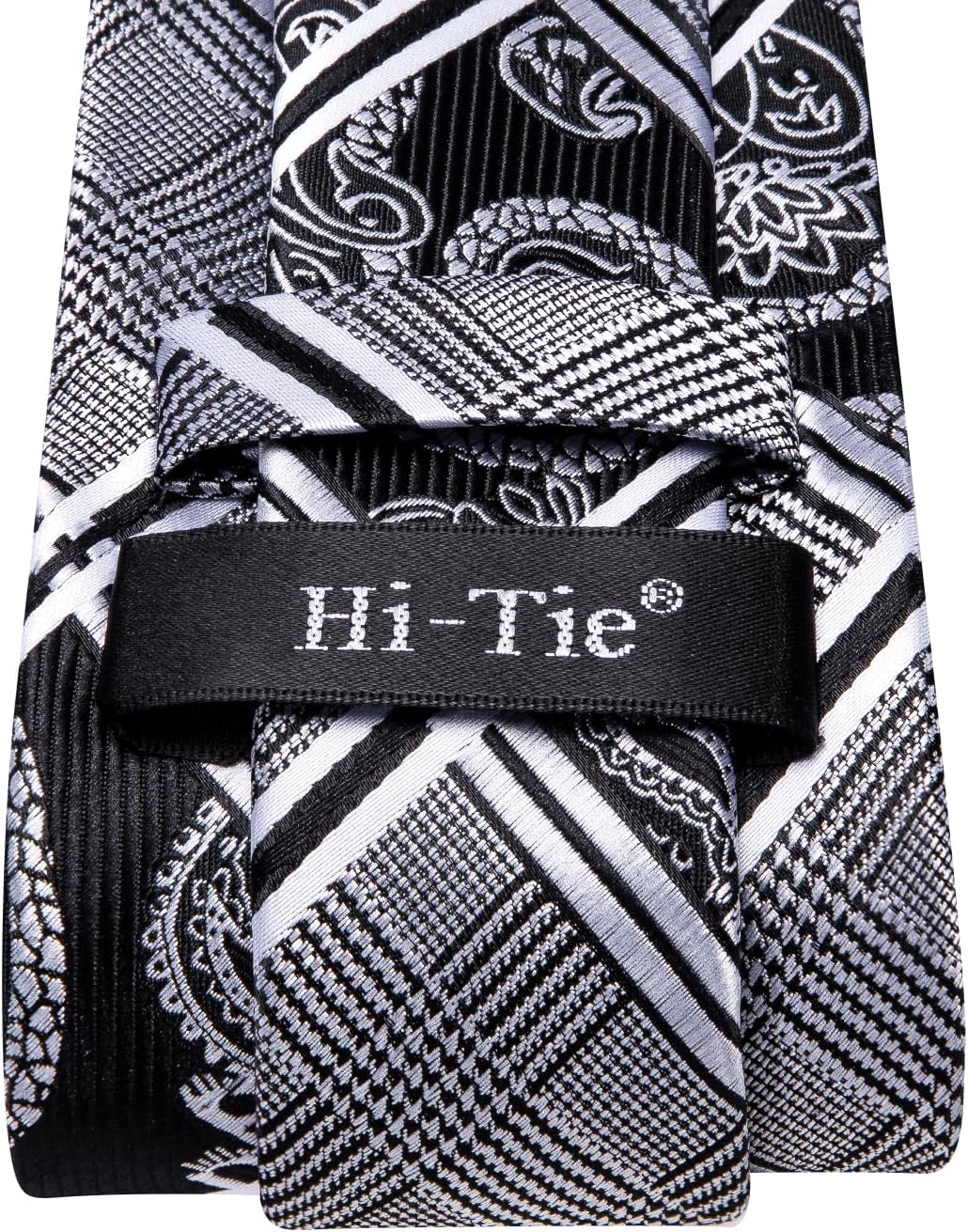 Hi-Tie Men 63inches Tie Set Extra Long Necktie Paisley Tie Pocket Suqare Cufflinks Big and Tall Men Tie