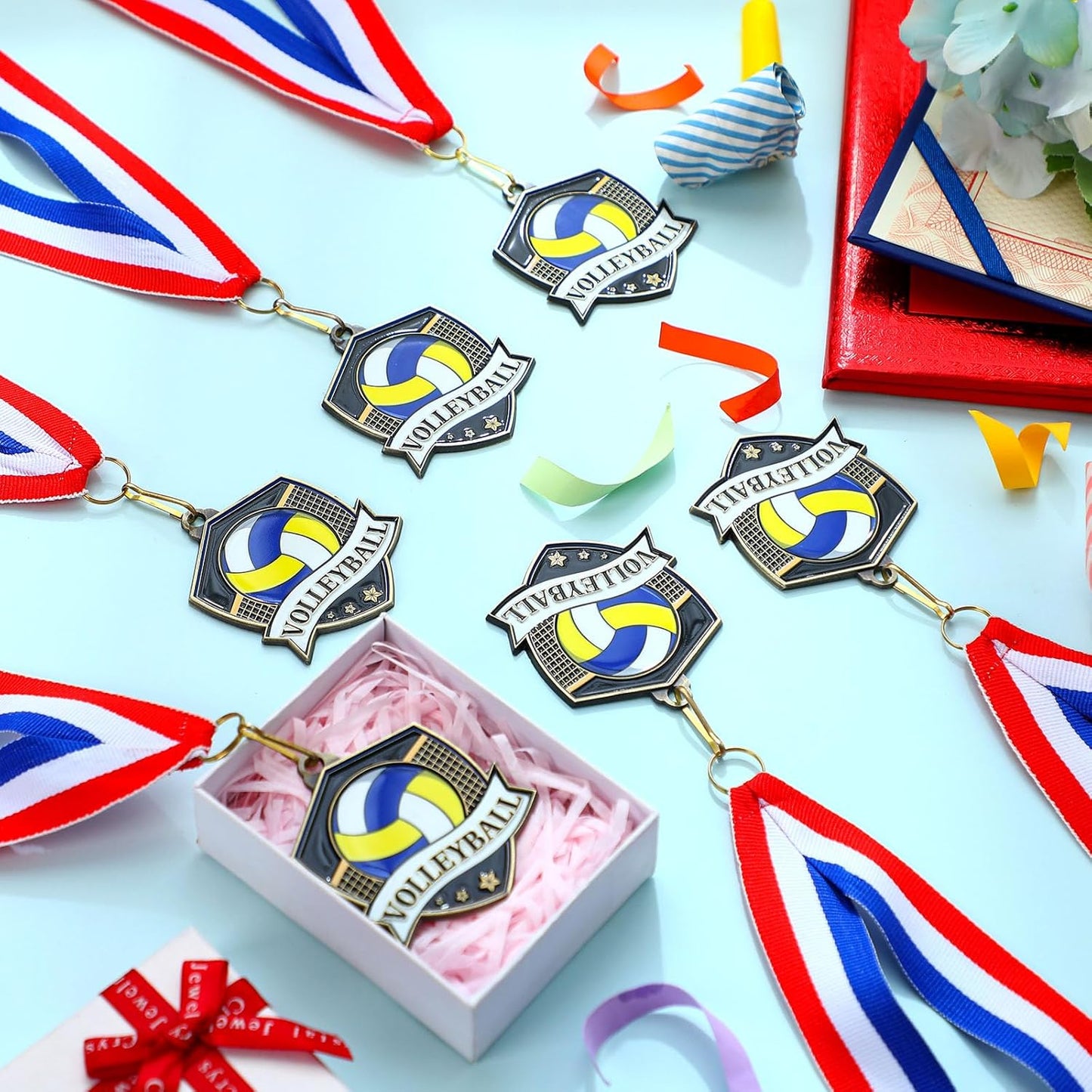 10/20 /30/40 Pcs Award Medals Bulk Sports Medals with Neck Ribbons 2.4 Inch Winner Award Trophy Prize Gift for Sports Themed Party Favors Tournaments School Match