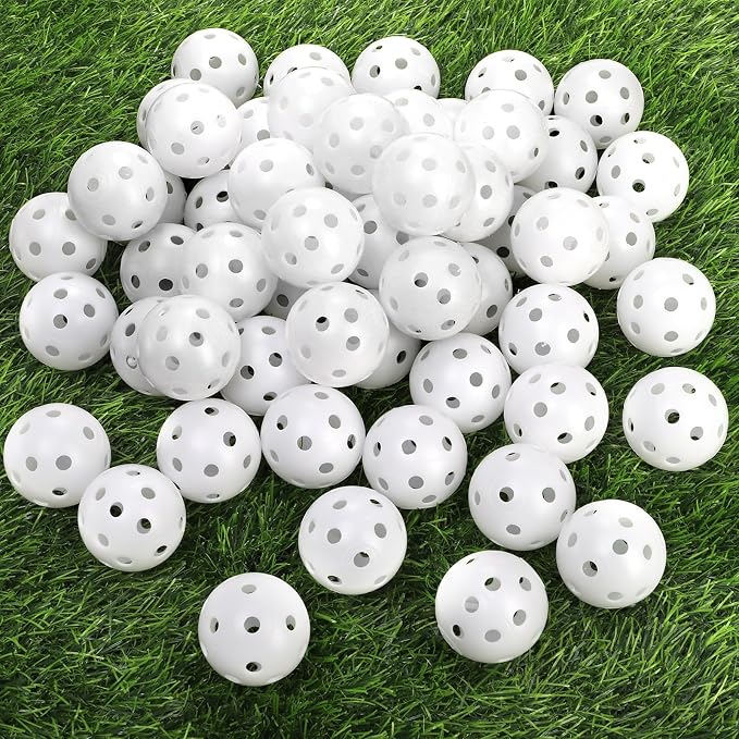 100 Pack Practice Golf Balls, Plastic Golf Training Balls 41mm Hollow Airflow by Faswin
