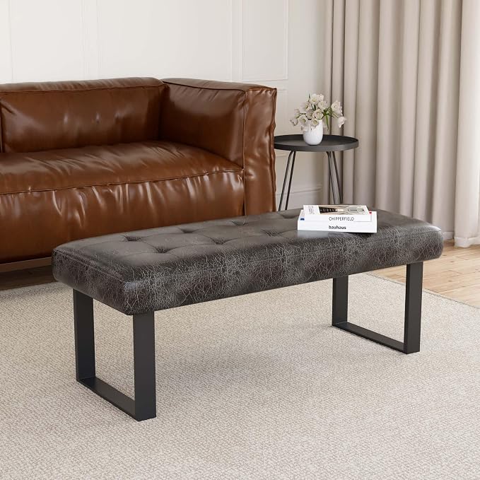 JIEXI 45.3'' Upholstered Quality Cloth Fabrics Bench - Image 5