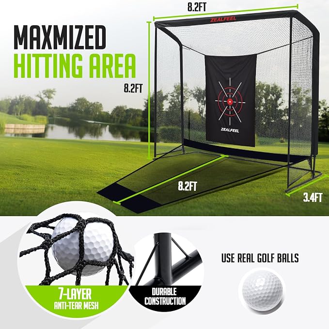 Golf Net, 10x7ft/8x8ft Golf Enclosure Net - Image 3