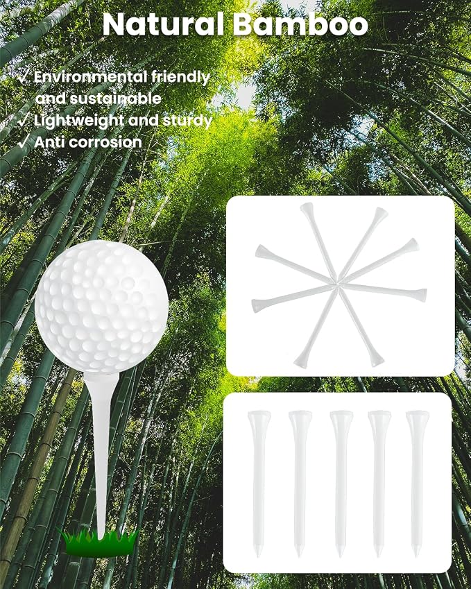 Bamboo Golf Tees 1000 PCS, 2-3/4 inch & 3-1/4 inch Length, Stronger Than Wood - Image 4