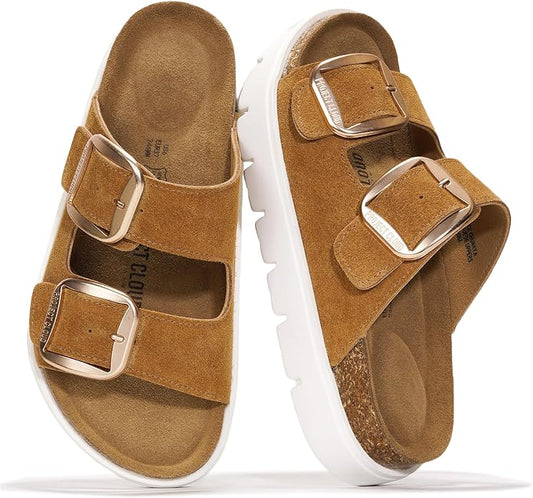 Project Cloud Genuine Leather Platform Sandals Women Footwear by ProjectCloud