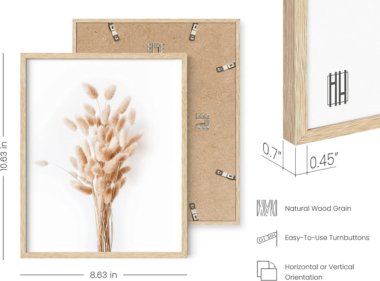 HAUS AND HUES Flower Wall Decor - Set of 4 Floral Wall Art, Framed Flower Paintings, Floral Pictures, Frameable Botanical Posters (8x10, Beige Frame)