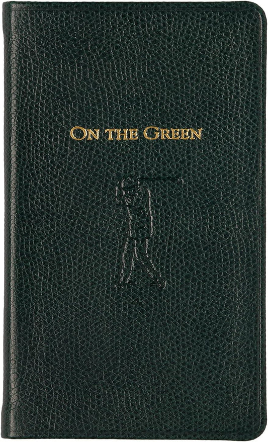 Graphic Image On The Green, Golf Score Book, Genuine Calfskin Leather (Green, 3" x 5")