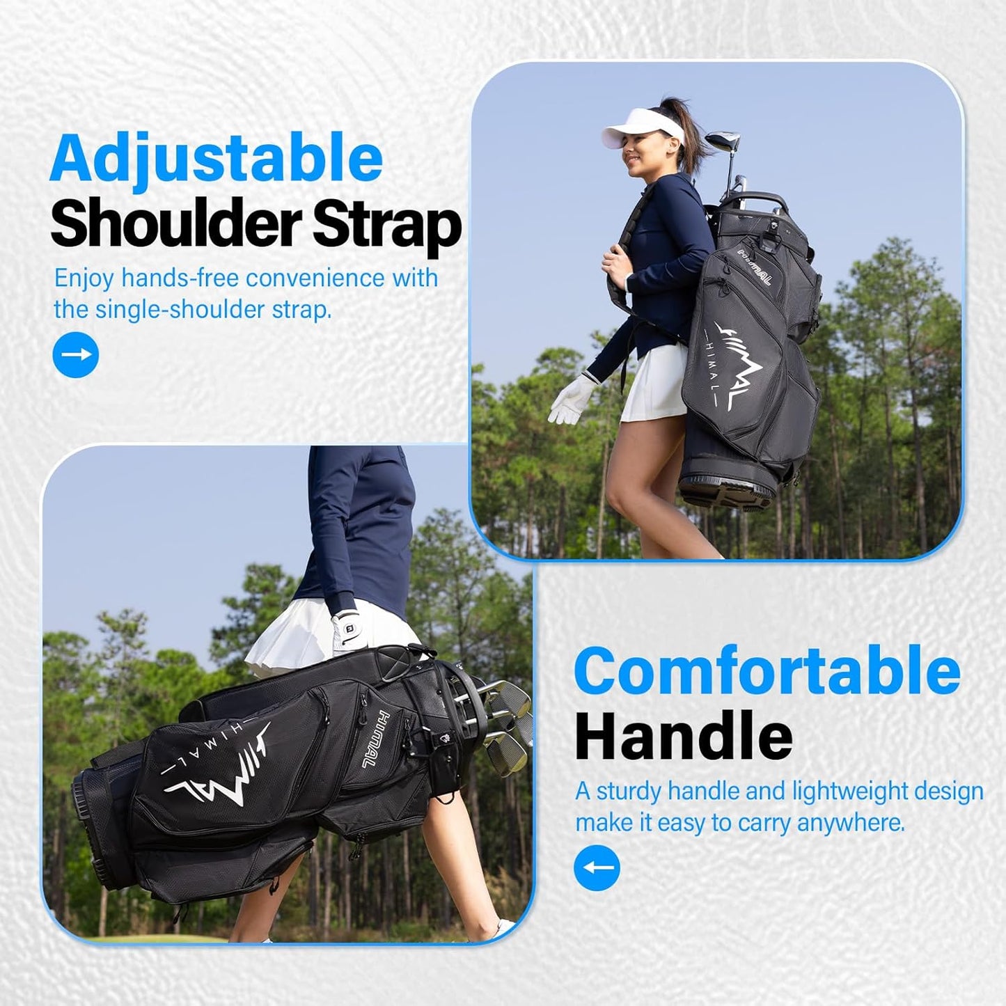 14-Way Golf Cart Bag, Full Length Premium Golf Bag for Men with Cooler Pocket, Handles and Rain Cover