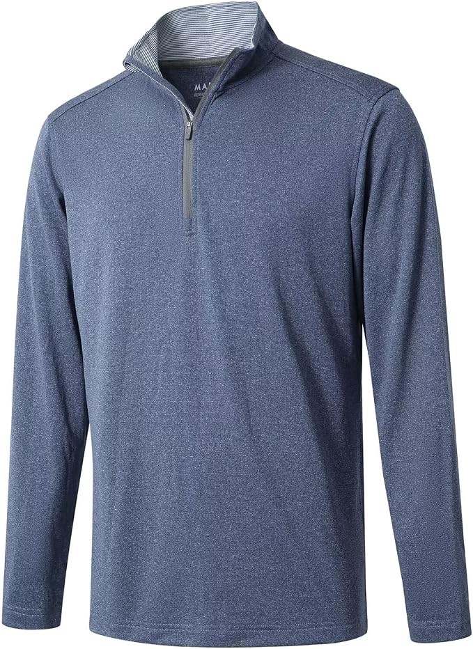 M MAELREG Quarter Zip Golf Pullover Men Dry Fit Long Sleeve Performance Wicking by MAELREG