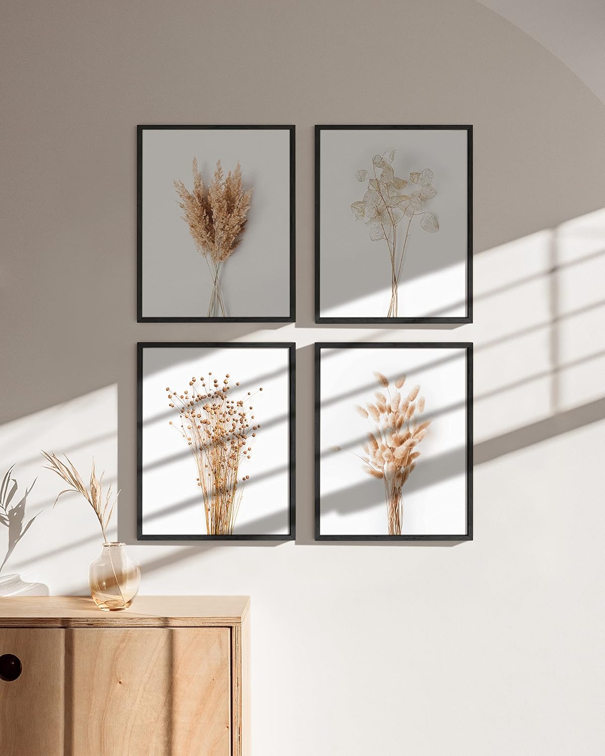 HAUS AND HUES Botanical Prints - Set of 4 Floral Posters, Wall Decor, Unframed 8x10